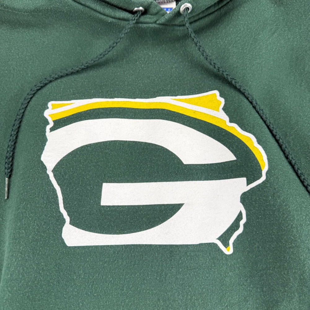 Vintage Hanes Ultimate Cotton Green Bay Packers Hoodie Mens 3XL Green Sweatshirt - Picture 11 of 16